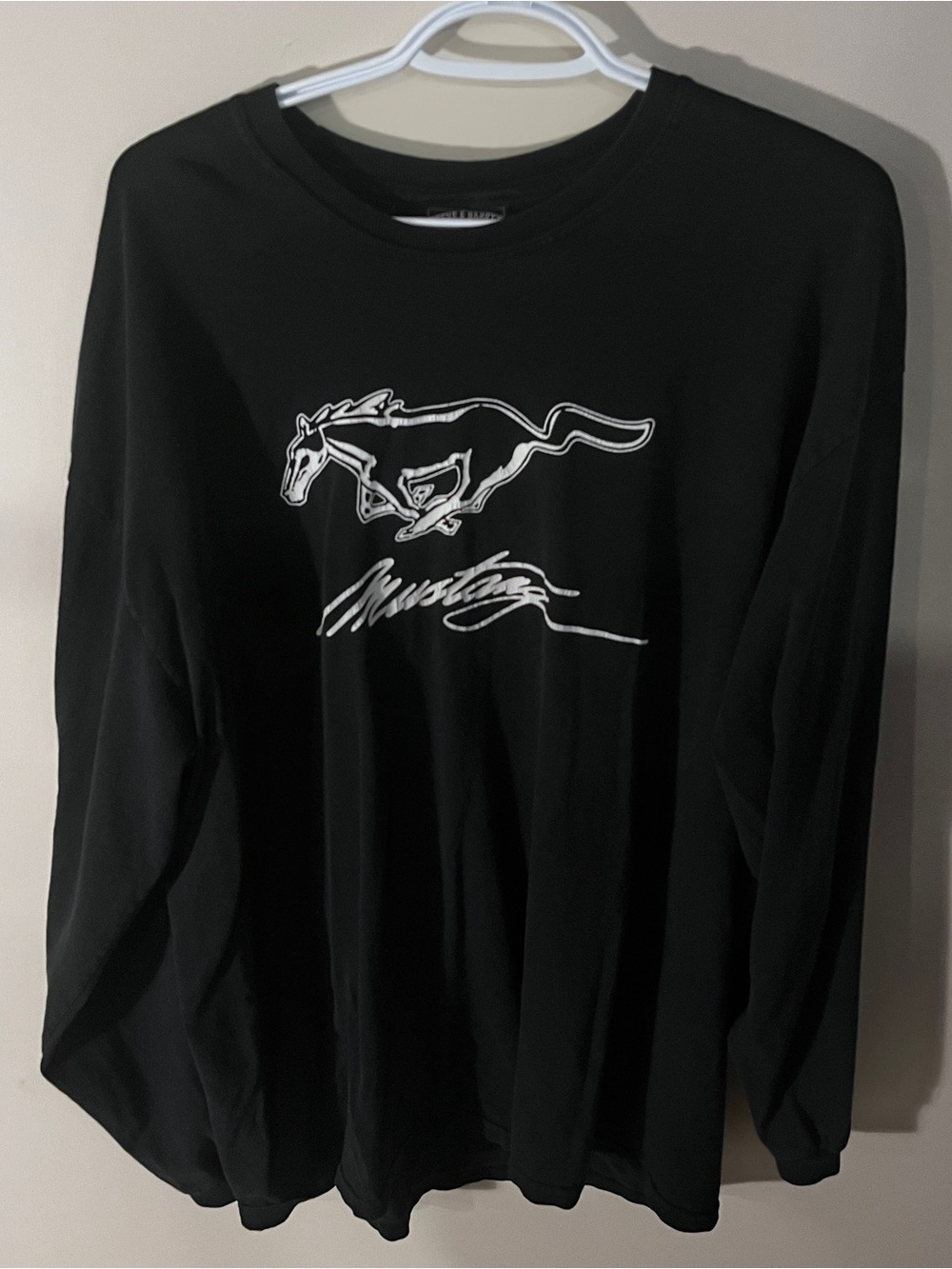 Steve & Barry's Black Long Sleeve Mustang Graphic Tee Shirt